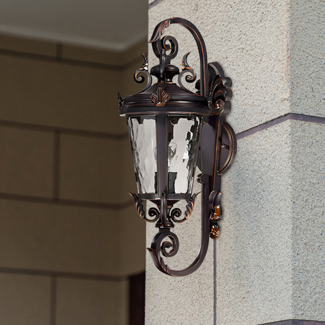 2X 70cm Vintage Aluminum Glass Lantern Wall Light for Aussie Homes