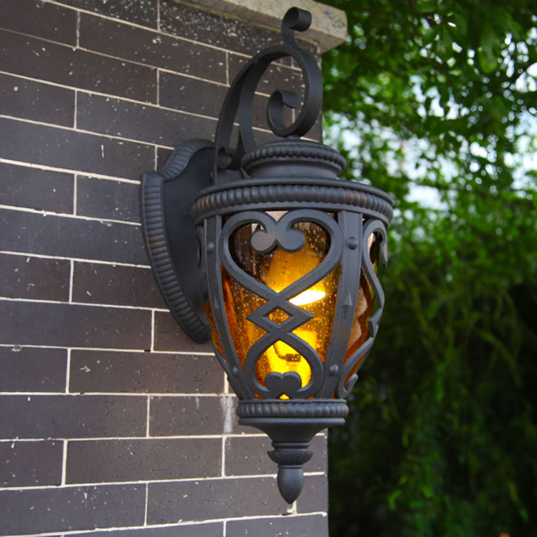 57cm Vintage Outdoor Wall Lantern Antique Bronze Sconce