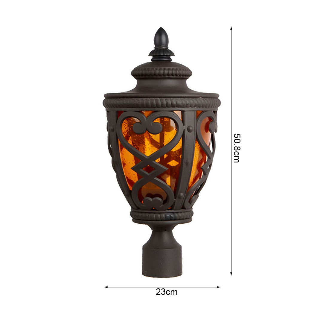 2X 50.8cm Elegant Vintage Lamp Post Light Aluminium & Glass Lantern