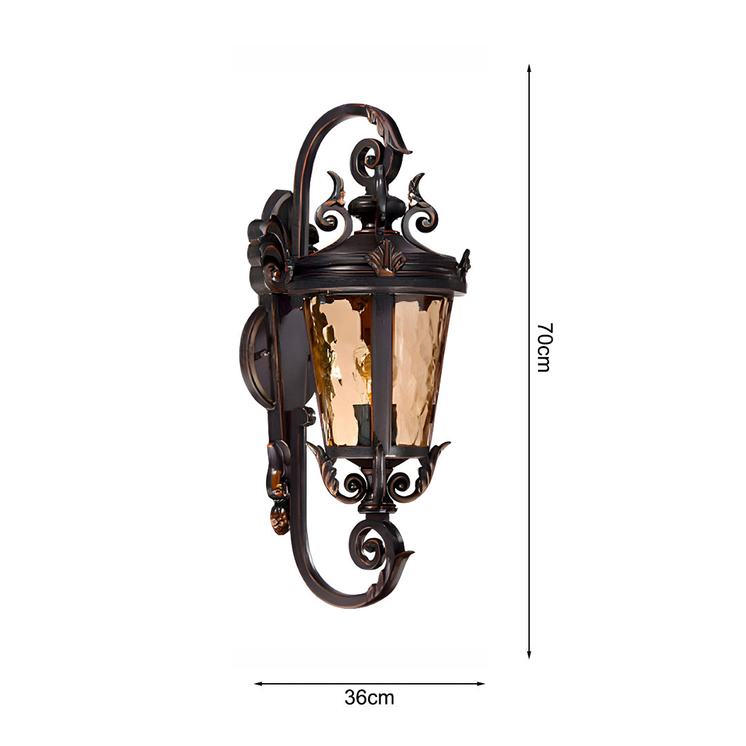 2X 70cm Vintage Aluminum Glass Lantern Wall Light for Aussie Homes