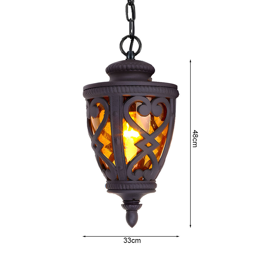 2X 48cm Vintage Aluminum Glass Lamp Lantern Chandelier for Home Decor