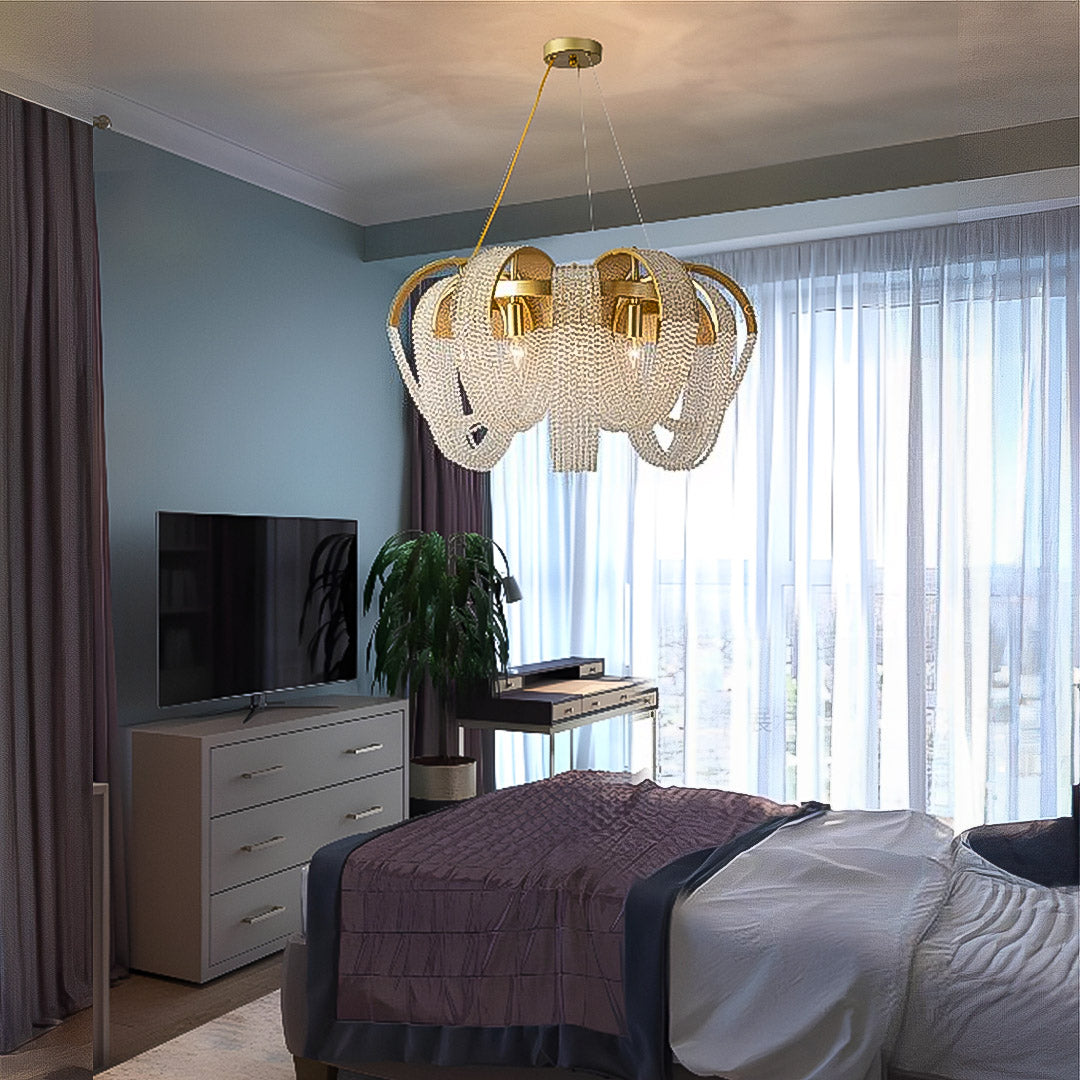 D9174-6 Warm Aura Chandelier