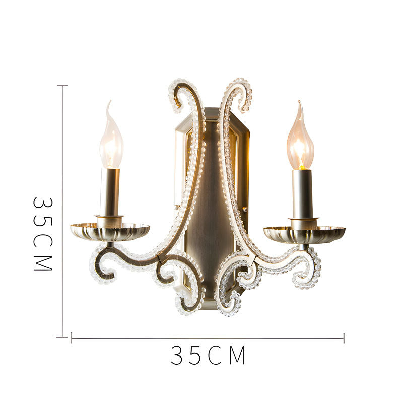 C02 2-Light Clear Crystal Candle Wall Light