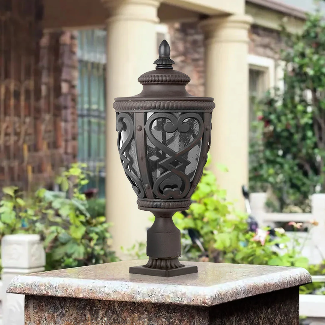 50.8cm Elegant Vintage Lamp Post Light Aluminium & Glass Lantern – photo 3 – photo 3