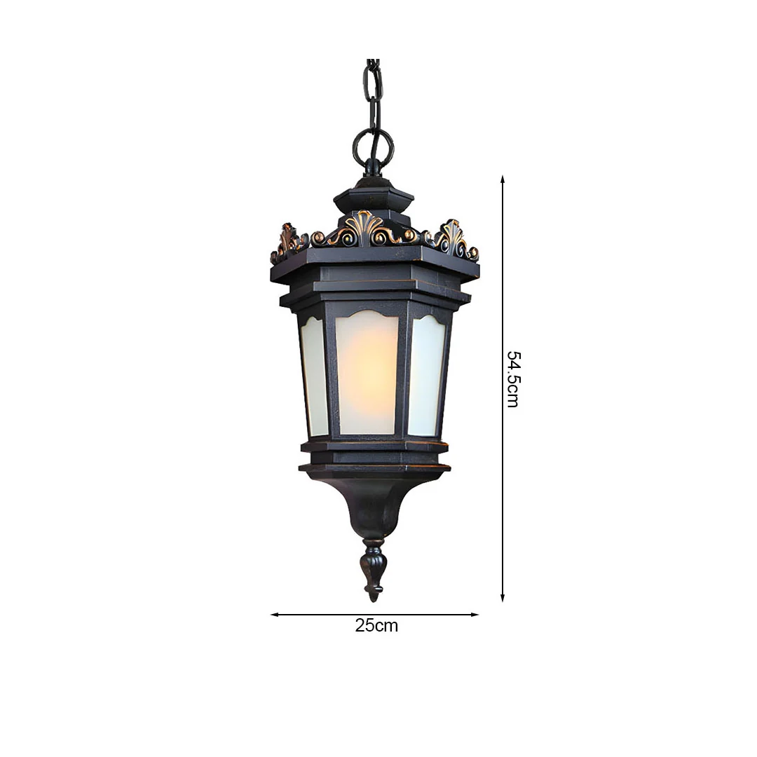 54.5cm Vintage Lamp Elegant Aluminum & Glass Lantern Chandelier – photo 5 – photo 5