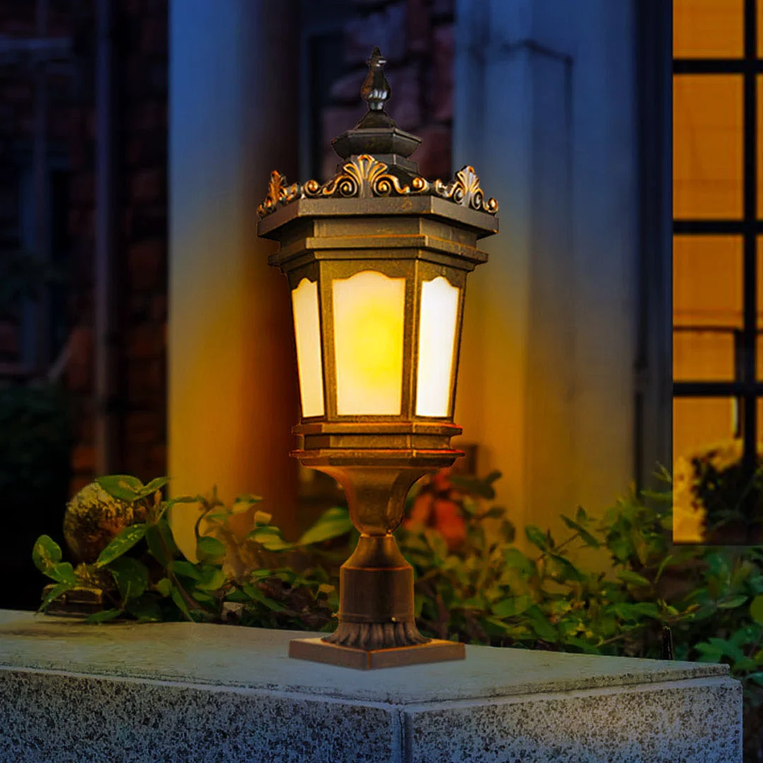 72cm Vintage Lamp Lantern Stand - Elegant Aluminum & Glass Outdoor Light – photo 3 – photo 3