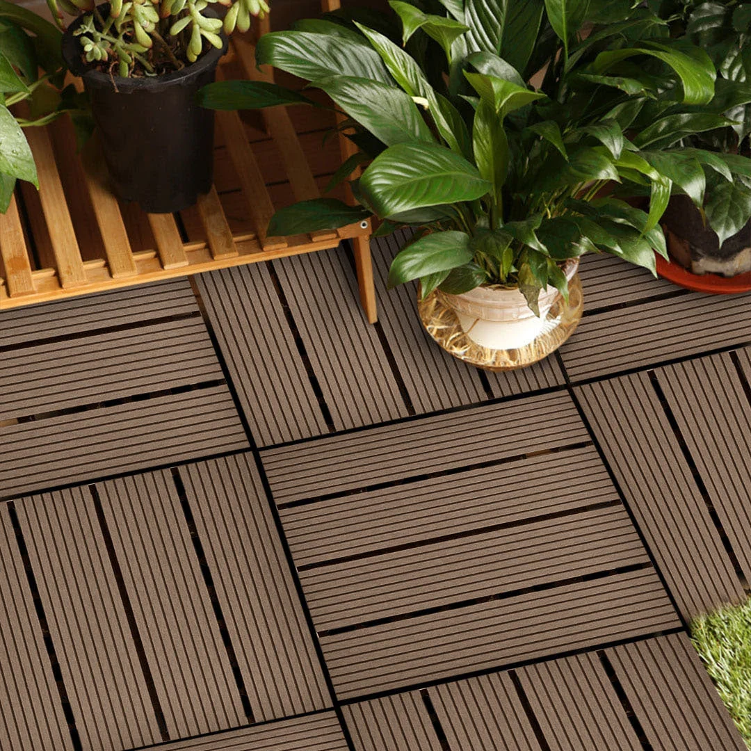 Dark Chocolate DIY Wooden Composite Decking Tiles Set of 11 – photo 6 – photo 6