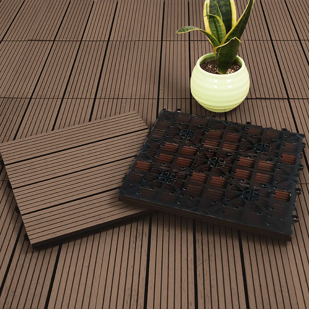 Dark Chocolate DIY Wooden Composite Decking Tiles Set of 11 – photo 5 – photo 5