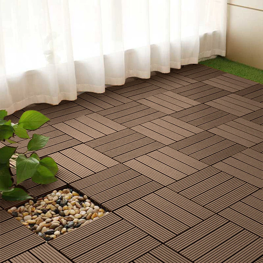 Dark Chocolate DIY Wooden Composite Decking Tiles Set of 11 – photo 3 – photo 3