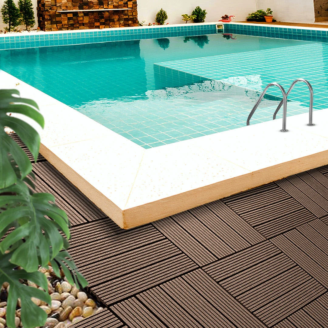Dark Chocolate DIY Wooden Composite Decking Tiles Set of 11 – photo 4 – photo 4