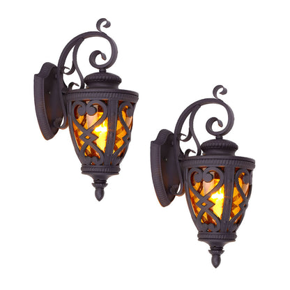 2X 57cm Vintage Outdoor Wall Lantern Antique Bronze Sconce