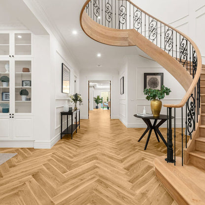 Solid Oak Herringbone Parquet