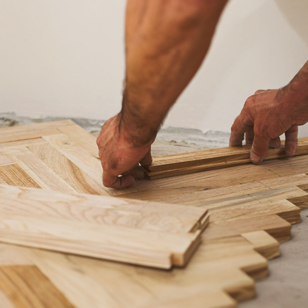 Solid Oak Herringbone Parquet