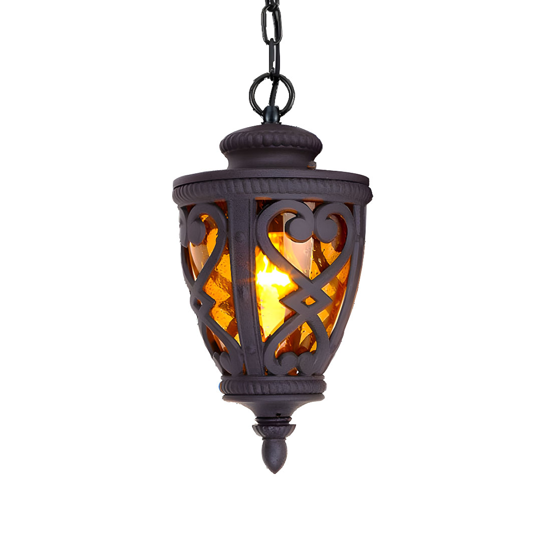 L13 48cm Champagne Seeded Outdoor Lantern